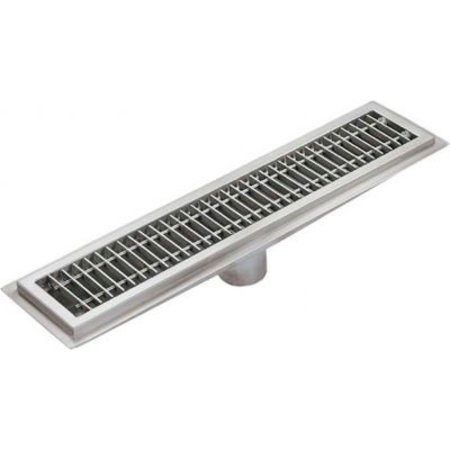 IMC TEDDY FOODSERVICE EQUIP IMC Floor Water Receptacle with Stainless Steel Grating & 1 Center Drain FWR-24-SG